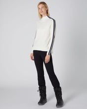 Load image into Gallery viewer, N.Peal Women&#39;s Stripe Sleeve Jumper New Ivory White
