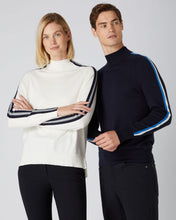Load image into Gallery viewer, N.Peal Women&#39;s Stripe Sleeve Jumper New Ivory White
