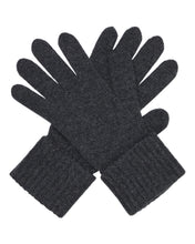 Load image into Gallery viewer, N.Peal Women's Ribbed Cashmere Gloves Dark Charcoal Grey
