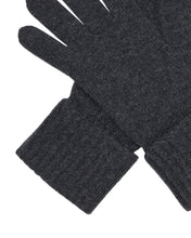 Load image into Gallery viewer, N.Peal Women's Ribbed Cashmere Gloves Dark Charcoal Grey

