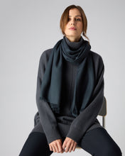 Load image into Gallery viewer, N.Peal Women's Pashmina Cashmere Stole Grigio Blue
