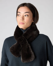 Load image into Gallery viewer, N.Peal Women&#39;s Fur Neck Warmer Dark Brown
