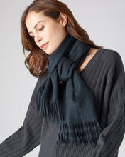 Load image into Gallery viewer, N.Peal Unisex Large Woven Cashmere Scarf Grigio Blue
