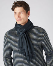 Load image into Gallery viewer, N.Peal Unisex Large Woven Cashmere Scarf Grigio Blue
