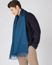 Load image into Gallery viewer, N.Peal Unisex Large Woven Cashmere Scarf Lagoon Blue

