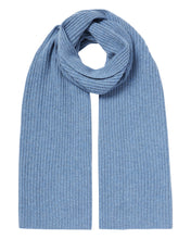 Load image into Gallery viewer, N.Peal Unisex Short Ribbed Cashmere Scarf Faded Indigo Blue

