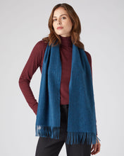 Load image into Gallery viewer, N.Peal Unisex Woven Cashmere Scarf Lagoon Blue
