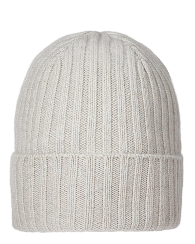 N.Peal Unisex Chunky Ribbed Cashmere Hat Pebble Grey