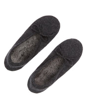 Load image into Gallery viewer, N.Peal Women's Fur Lined Cashmere Slippers Dark Charcoal Grey
