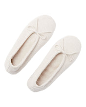 Load image into Gallery viewer, N.Peal Women's Fur Lined Cashmere Slippers Ecru White
