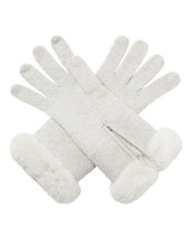 Load image into Gallery viewer, N.Peal Women&#39;s Fur And Cashmere Gloves Pebble Grey
