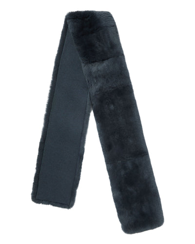N.Peal Unisex Long Fur Scarf Grigio Blue