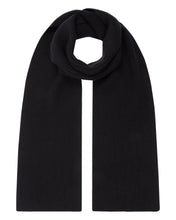 Load image into Gallery viewer, N.Peal Unisex Ribbed Cashmere Scarf Black
