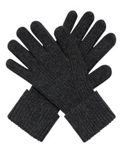 Load image into Gallery viewer, N.Peal Men's Ribbed Cashmere Gloves Dark Charcoal Grey
