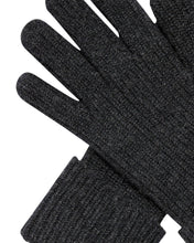 Load image into Gallery viewer, N.Peal Men's Ribbed Cashmere Gloves Dark Charcoal Grey
