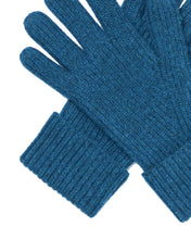 Load image into Gallery viewer, N.Peal Men&#39;s Ribbed Cashmere Gloves Lagoon Blue
