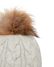 Load image into Gallery viewer, N.Peal Unisex Chunky Cable Cashmere Pom Hat Fumo Grey
