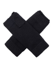 Load image into Gallery viewer, N.Peal Unisex Fur Lined Fingerless Cashmere Gloves Black
