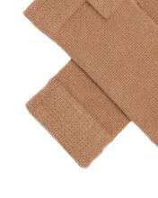 Load image into Gallery viewer, N.Peal Unisex Fingerless Cashmere Gloves Dark Camel Brown
