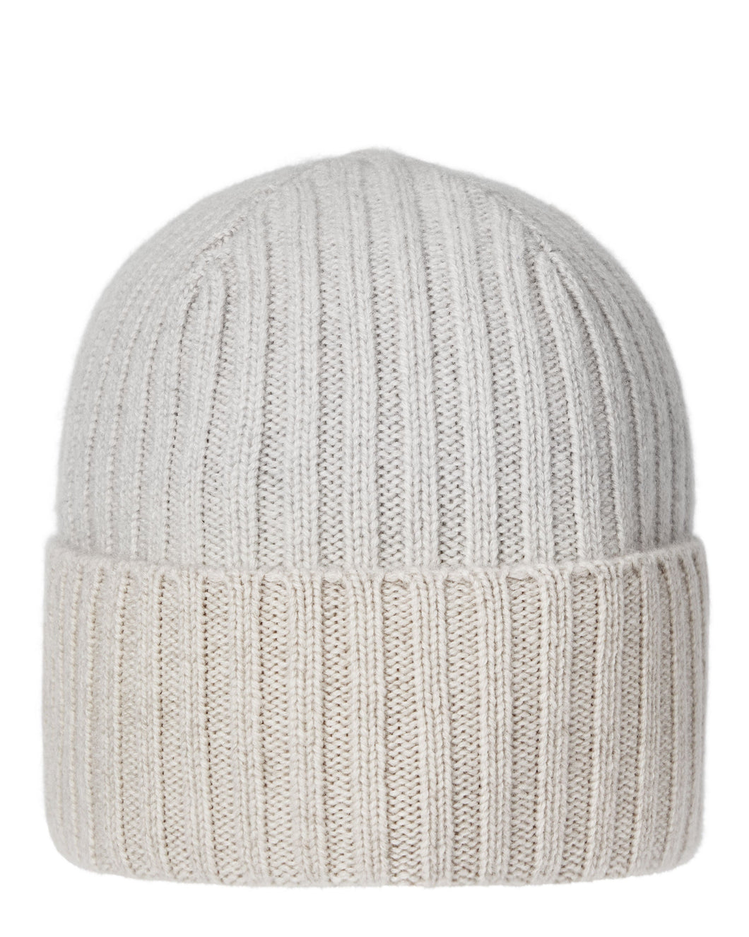 N.Peal Unisex Chunky Rib Contrast Cashmere Hat Pebble Grey