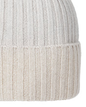 Load image into Gallery viewer, N.Peal Unisex Chunky Rib Contrast Cashmere Hat Pebble Grey
