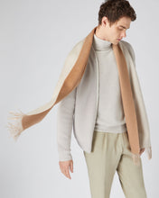 Load image into Gallery viewer, N.Peal Unisex Doubleface Woven Cashmere Scarf Dark Tan Brown
