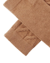 Load image into Gallery viewer, N.Peal Women&#39;s Cable Fingerless Cashmere Gloves Dark Camel Brown
