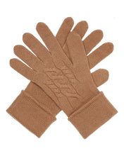 Load image into Gallery viewer, N.Peal Women&#39;s Cable Cashmere Gloves Dark Camel Brown
