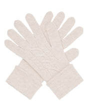 Load image into Gallery viewer, N.Peal Women&#39;s Cable Cashmere Gloves Heather Beige Brown

