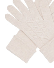 Load image into Gallery viewer, N.Peal Women&#39;s Cable Cashmere Gloves Heather Beige Brown
