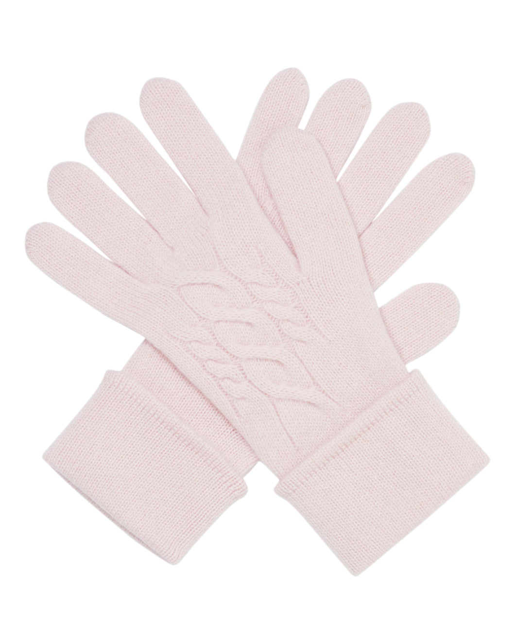 N.Peal Women's Cable Cashmere Gloves Quartz Pink