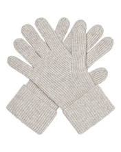Load image into Gallery viewer, N.Peal Women&#39;s Plated Rib Cashmere Gloves Sand Brown
