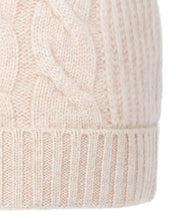 Load image into Gallery viewer, N.Peal Women&#39;s Cable Rib Cashmere Hat Heather Beige Brown
