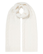 Load image into Gallery viewer, N.Peal Women&#39;s Cable Rib Cashmere Scarf New Ivory White
