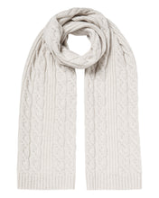 Load image into Gallery viewer, N.Peal Women&#39;s Cable Rib Cashmere Scarf Pebble Grey
