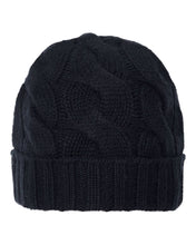Load image into Gallery viewer, N.Peal Unisex Chunky Cable Cashmere Hat Navy Blue
