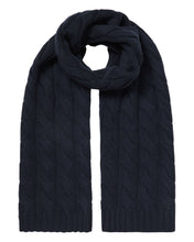 Load image into Gallery viewer, N.Peal Unisex Chunky Cable Cashmere Scarf Navy Blue
