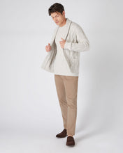 Load image into Gallery viewer, N.Peal Men&#39;s The Thames Cable Cashmere Jumper Pebble Grey
