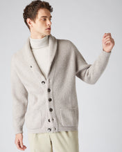 Load image into Gallery viewer, N.Peal The Kensington Cashmere Cardigan Basilica Beige Brown Marl
