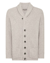 Load image into Gallery viewer, N.Peal The Kensington Cashmere Cardigan Basilica Beige Brown Marl
