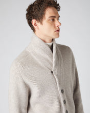 Load image into Gallery viewer, N.Peal The Kensington Cashmere Cardigan Basilica Beige Brown Marl
