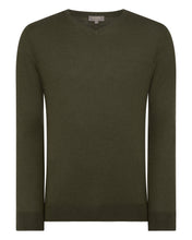 Load image into Gallery viewer, N.Peal Men&#39;s The Conduit Fine Gauge Cashmere Jumper Montana Green
