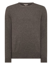 Load image into Gallery viewer, N.Peal Men&#39;s The Oxford Round Neck Cashmere Jumper Biscotti Brown
