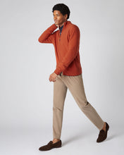 Load image into Gallery viewer, N.Peal Men&#39;s The Knightsbridge Zip Cashmere Jumper Dark Amber Orange
