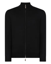 Load image into Gallery viewer, N.Peal Men's Hyde Fine Gauge Cashmere Full Zip Jumper Black
