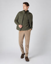 Load image into Gallery viewer, N.Peal Men&#39;s The Mall Quilted Cashmere Gilet Moss Green
