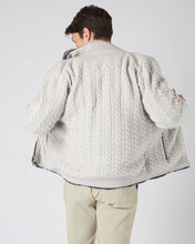 Load image into Gallery viewer, N.Peal Men&#39;s Fur Lined Cable Cardigan Pebble Grey

