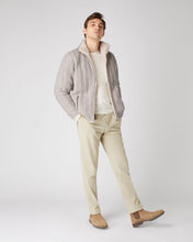 Load image into Gallery viewer, Men&#39;s Fur Lined Cable Cashmere Cardigan Basilica Beige Brown Marl

