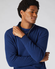 Load image into Gallery viewer, N.Peal Men&#39;s The Carnaby Half Zip Cashmere Jumper French Blue
