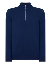 Load image into Gallery viewer, N.Peal Men&#39;s The Carnaby Half Zip Cashmere Jumper French Blue
